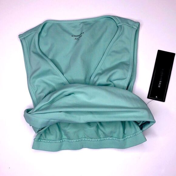 BCBGMaxazria "Mistie" V-neck Seamless Bodywear Aqua Mist Soft Tank Size XS/S NWT - Picture 4 of 6